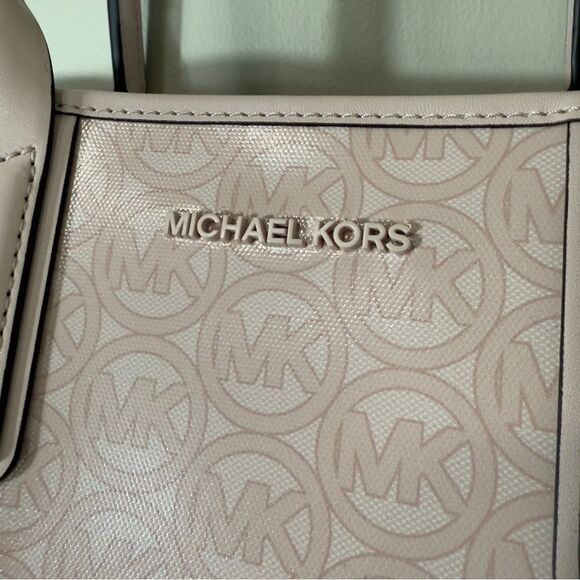 Michael Kors Jodie Large Logo Jacquard Powder Pink Blush Tote Bag NWT - Picture 5 of 8